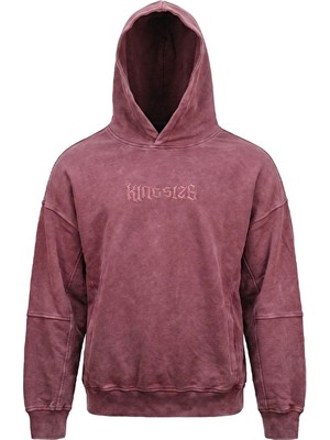 Kingsize Nutrition Kingsize Darksteel Antik Yıkamalı Oversize Sweatshirt Bordo