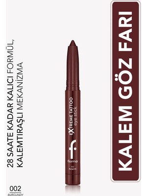 Flormar Extreme Tattoo Mat & Işıltılı Asansörlü Kalemtıraşlı Jel Göz Kalemi & Far Stick