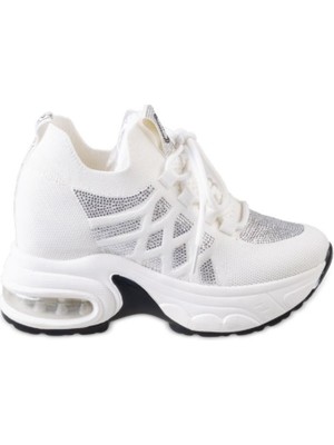 Guja 26Y300-4 Gizli Dolgu Yüksek Taban Kadın Taşlı Sneaker Spor Ayakkabı