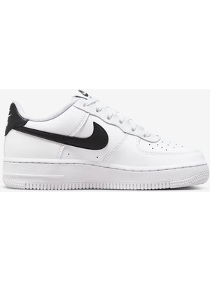 Nike Air Force 1 Af1 Gs Leather Unisex Sneaker Swoosh Hakiki Deri Günlük Spor Ayakkabı Beyaz Siyah