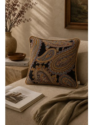 Needle Heritage Siyah Kırlent Kılıfı (45X45)