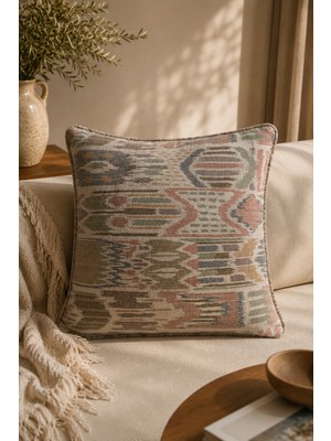 Needle Terra Ekru Kırlent Kılıfı (45X45)