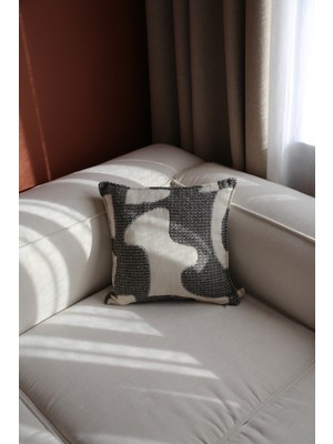 Needle Dune Gri Kırlent Kılıfı (45X45)