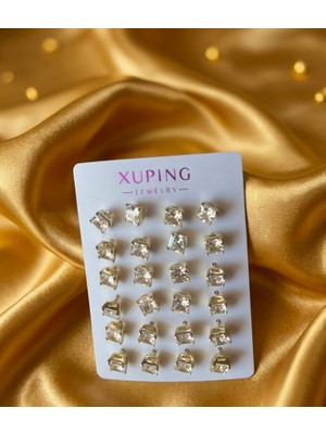 Xp Xuping Xuping Küpe Kare Tektaş Lüks Zirkon Taşlı Kararmaz Medikal Küpe