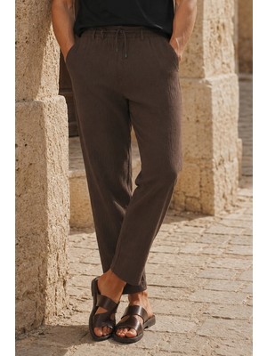 Etikmen Acı Kahve Regular Fit Müslin Pantolon