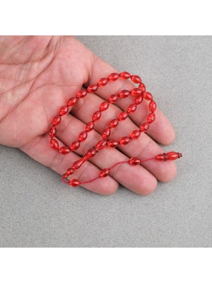 Lapisdo Ateş Kehribar Beyzi Kesim Sistemli Bilek Boy 5X8MM Tesbih Kırmızı
