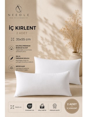 Needle Premium Dikdörtgen Iç Kırlent Kılıfı Boncuk Elyaf (35X55)