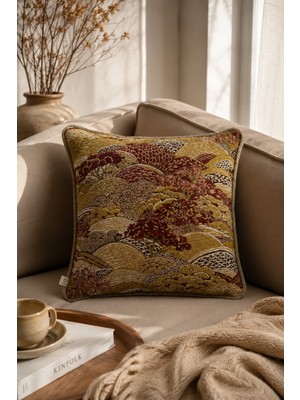 Needle Seasons Krem Kırlent Kılıfı (45X45)