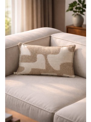 Needle Dune Krem Dikdörtgen Kırlent Kılıfı (30X50)