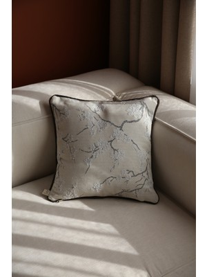 Needle Sakura Gri Kırlent Kılıfı (45X45)