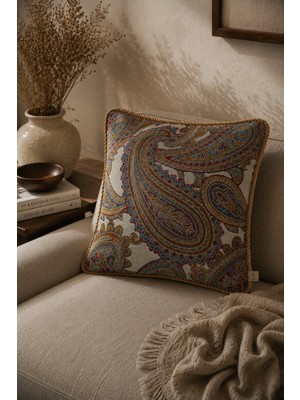 Needle Heritage Ekru Kırlent Kılıfı (45X45)