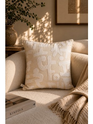 Needle Nomad Krem Kırlent Kılıfı (45X45)