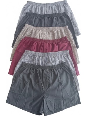 Bonbon Erkek 6'lı Paket Karışık Renk Dokuma Kumaş Boxer BB2652