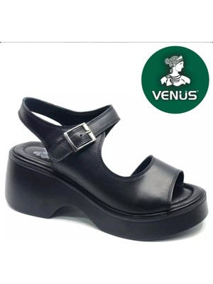 Venüs 2313125 Kadın Hakiki Deri Platform Yüksek Taban Sandalet