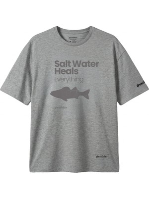 Balıkçılık Temalı Tişört - Salt Water Heals Everything
