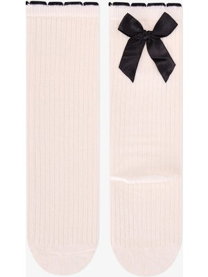 Penti Kız Çocuk Marsmelov Preppy Sweetie Fiyonk Desenli Pamuklu Pantolon Çorap