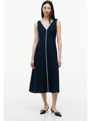 Tommy Hilfiger Contrast Bındıng Ns Strap Dress Kadın Mavi Elbise - WW0WW49907