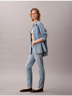 Calvin Klein Kadın / Kız Mavi Calvin Klein New Mom Jean Soft Rı, 1xs, Sh, 25 Mavi Kadın Kot Pantolon