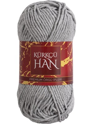 Kürkçü Han Cotton Comfort 100GR Pamuklu Makrome Punch Amigurumi Örgü Ipi - Açık Gri
