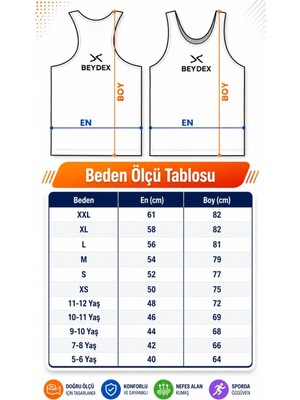 Beydex Bisiklet Yaka Desenli Sıfır Kollu Standart Kalıp Genç Kız Spor Atlet