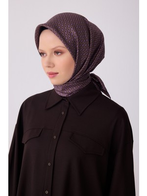 Belli Twill Ipek Eşarp  Kahverengi, Mor