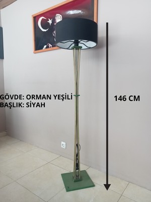 Balsa Dekor Siyah Başlık- Ahşap Lambader- Orman Yeşili