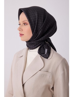 Belli Twill Ipek Eşarp Siyah, Füme