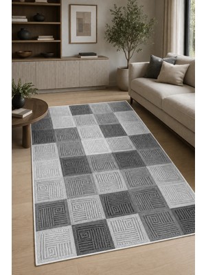 Pelura Halı Modern Dijital Baskılı Halı Makinede Yıkanabilir Kaymaz Taban Oturma Odası Salon ve Yolluk Halı