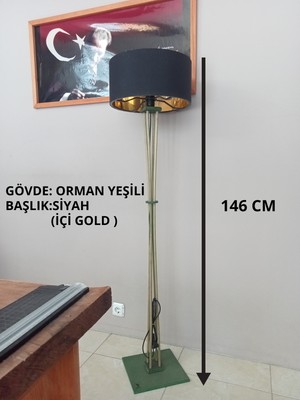 Balsa Dekor Lambader-Ahşap Köşe Lambası-Siyah Gold
