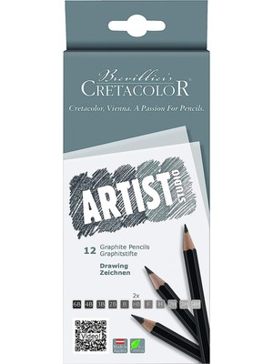 Cretacolor Artist Studio 12'li Dereceli Kalem Seti  Karton Kutu /