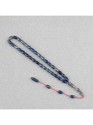 Lapisdo Sıkma Kehribar Kapsül Kesim Sistemli Bilek Boy 5X8MM Tesbih Mavi