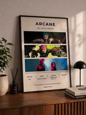 Bukalemun Shop arcane Dizi Afişi - A4 Minimalist Animasyon Posteri
