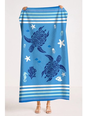 Xjim Yumuşak Dokulu Dijital Baskılı %100 Pamuk Unisex Plaj Havlusu 75X150 Hızlı Kuruyan Deniz Havlusu