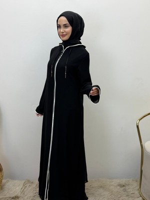 JOOQSTORE Şifon Kapüşonlu Ferace