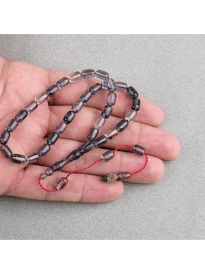 Lapisdo Ateş Kehribar Kapsül Kesim Sistemli Bilek Boy 5X8MM Tesbih Gri