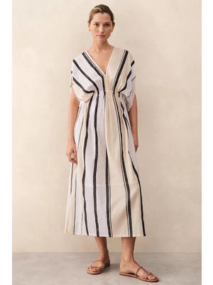 The White Company Lemlem Leila V Yaka Maxi Kadın Plaj Elbisesi