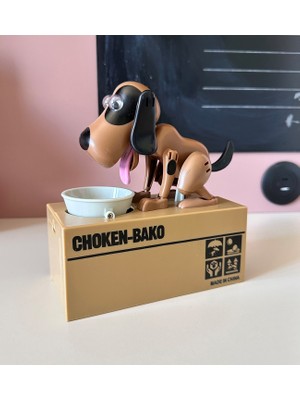 Kahverengi - Siyah Dalmaçyalı Para Yiyen Köpek Kumbara Choken Bako Hırsız Kumbara