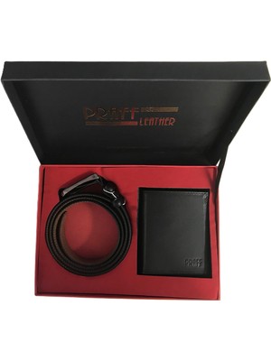 Praff 20102025 Business Erkek Hakiki Deri Kemer Cüzdan Kutulu Hediyelik Set