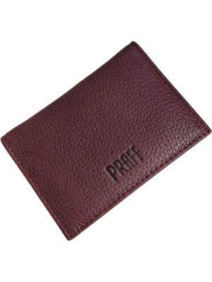 Praff PRF-1516 Unisex Hakiki Deri Klasik Kartlık
