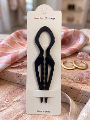 Glowilla Fransız Stili Asetat U Topuz Tokası Kadın Saç Aksesuarı 11CM
