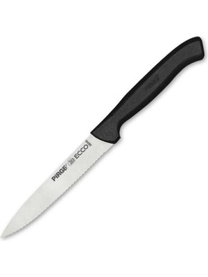 AyrStore Pirge 38049 Ecco Tırtıklı Sebze, Et, Biftek Steak Bıçağı 12 cm - Siyah