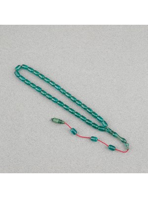 Lapisdo Sıkma Kehribar Kapsül Kesim Sistemli Bilek Boy 5X8MM Tesbih Yeşil