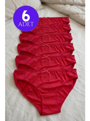 Mataş Kadın 6'lı Paket Pamuklu Bikini Külot Esnek Yumuşak Iz Yapmaz Iç Çamaşırı