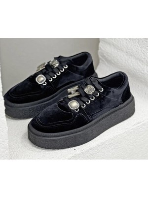 Guja 25K475 Kadın Taşlı Kadife Sneaker Spor Günlük Ayakkabı