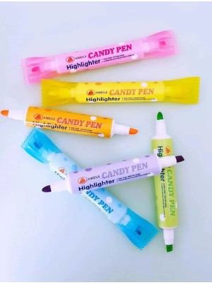 zufigo Candy Şeker Şekilli Çift Taraflı Canlı Renkler Fosforlu Kalem Seti