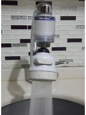AyrStore Filtreli Kireç Önleyici 360 Derece Dönen Hareketli Musluk Başlığı - 3 Fonksiyonlu -