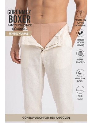 Öts Erkek Tekli Modal Boxer Görünmez Ten Rengi Iz Yapmayan Rahat (2708)