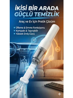 AyrStore Şarjlı Mini Araç Içi Süpürge