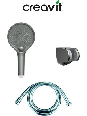 Creavit 3 Fonksiyonlu Gun Grey El Duş Seti SH102