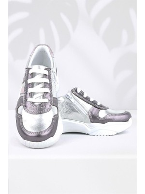 Rakerplus Hakiki Deri Platin Pembe Kalın Taban Kız Çocuk Sneakers Ayakkabı